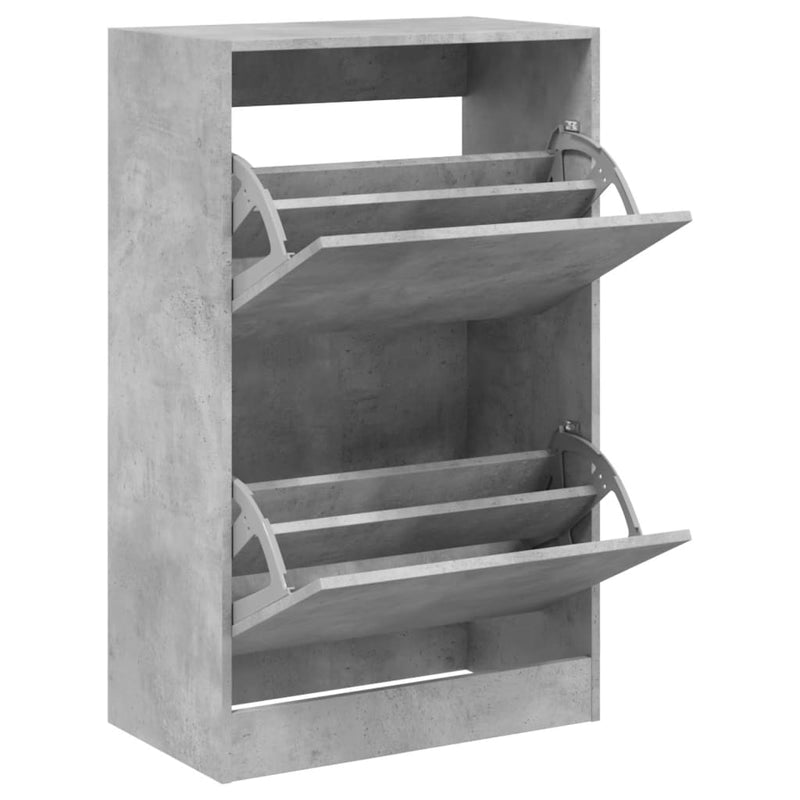 Pantofar, gri beton, 60x34x96,5 cm, lemn compozit