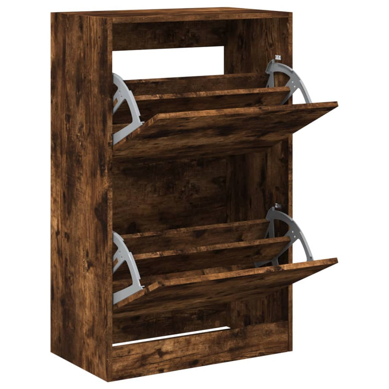 Pantofar, stejar fumuriu, 60x34x96,5 cm, lemn compozit