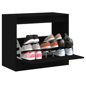 Pantofar, negru, 80x42x69 cm, lemn prelucrat