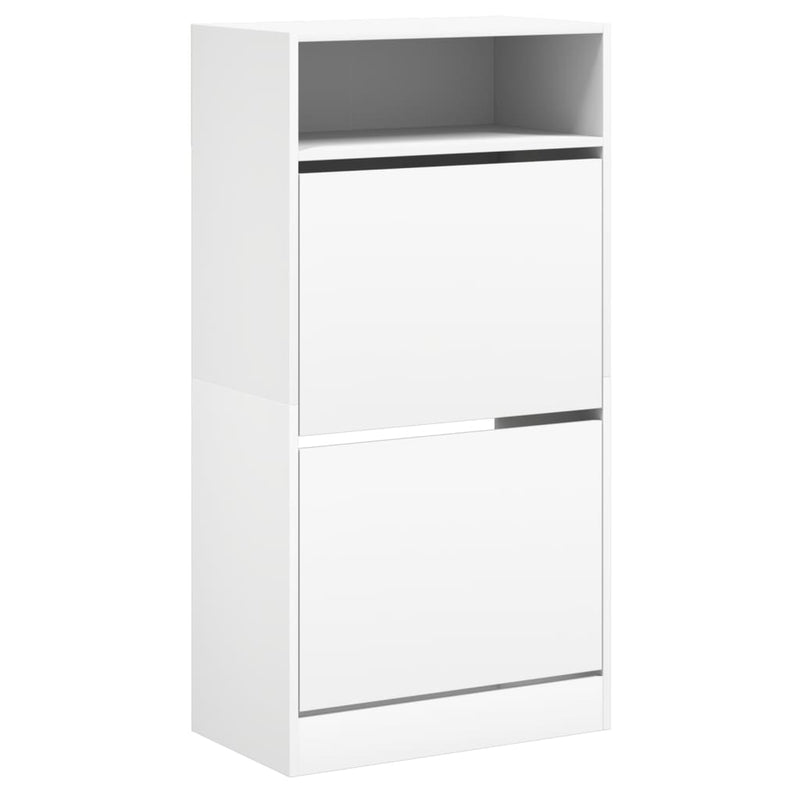 Pantofar, alb, 60x34x116 cm, lemn compozit