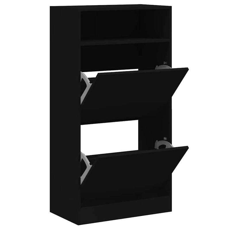 Pantofar, negru, 60x34x116 cm, lemn compozit