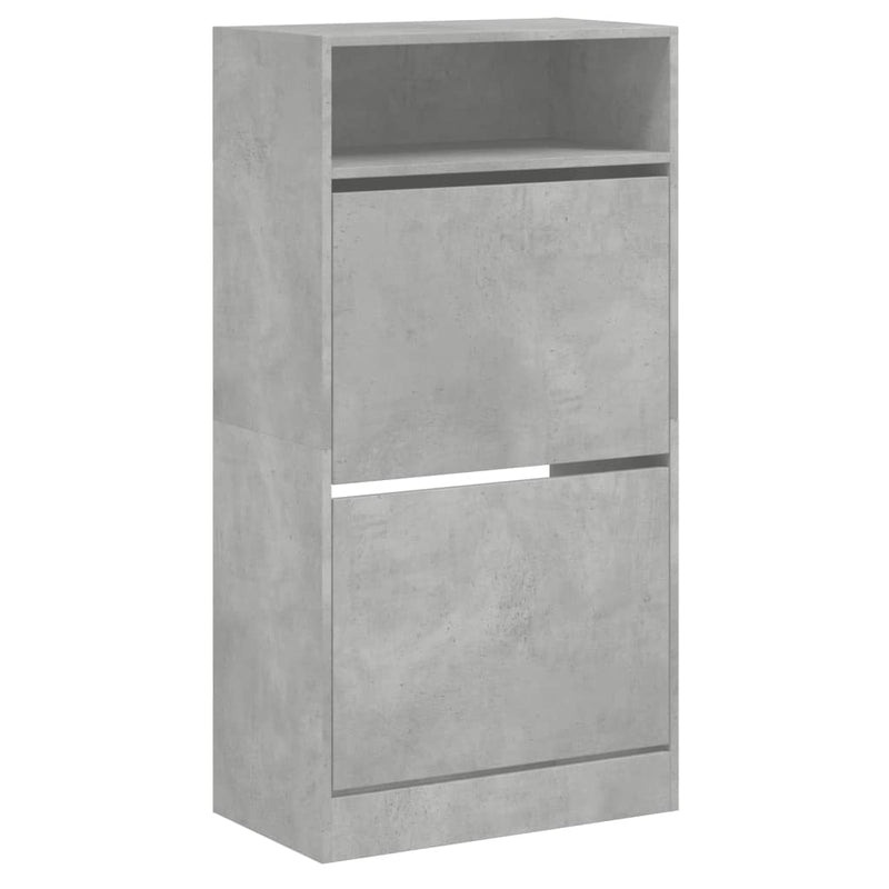 Pantofar, gri beton, 60x34x116 cm, lemn compozit