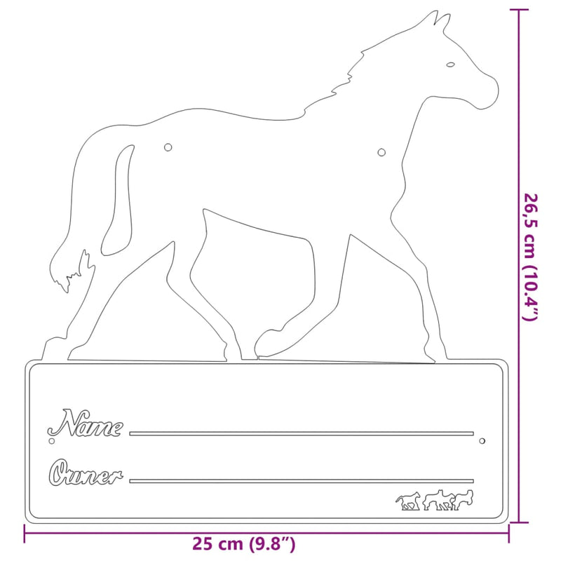 Plăcuță de identificare grajd, negru, oțel