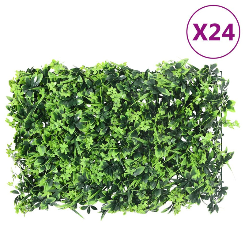 Gard din frunze artificiale, 24 buc., verde, 40x60 cm