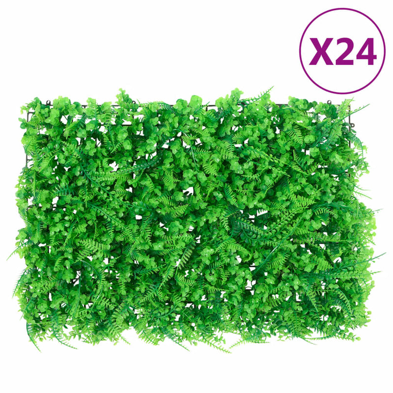 Gard din frunze de ferigă artificiale, 24 buc, verde, 40x60 cm