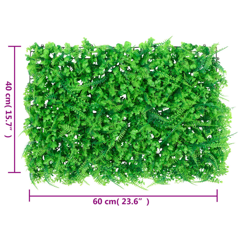 Gard din frunze de ferigă artificiale, 24 buc, verde, 40x60 cm
