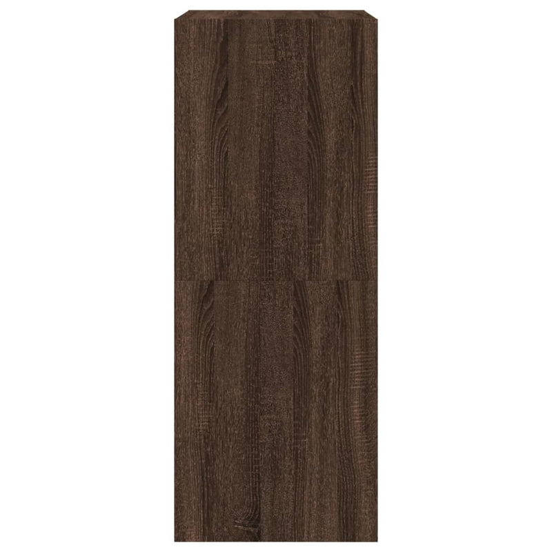 Dulap de pantofi 2 sertare rabatabile, stejar maro, 60x42x108cm
