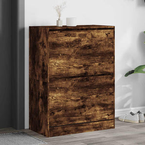 Pantofar cu 2 sertare rabatabile, stejar fumuriu, 80x42x108 cm