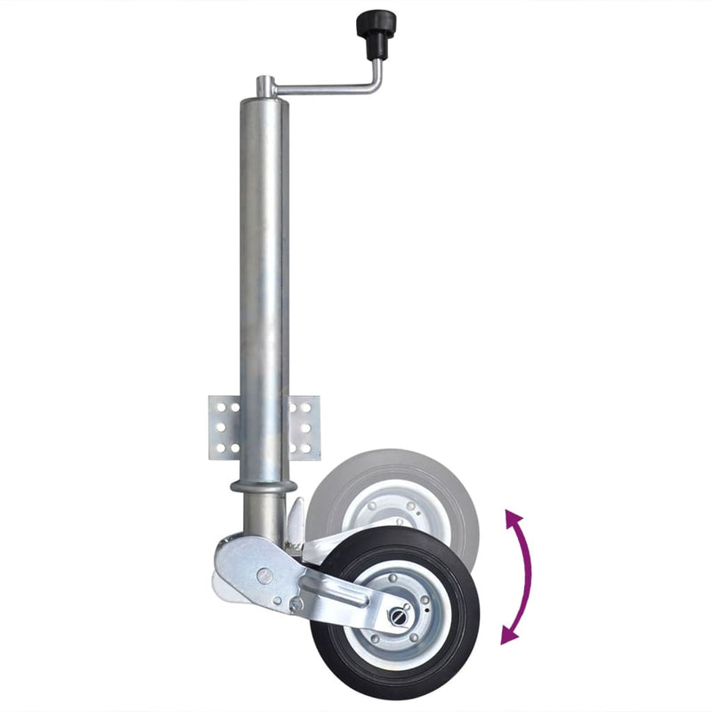 Roată manevră remorcă 60 mm 2 tub susținere/2 cleme despicate