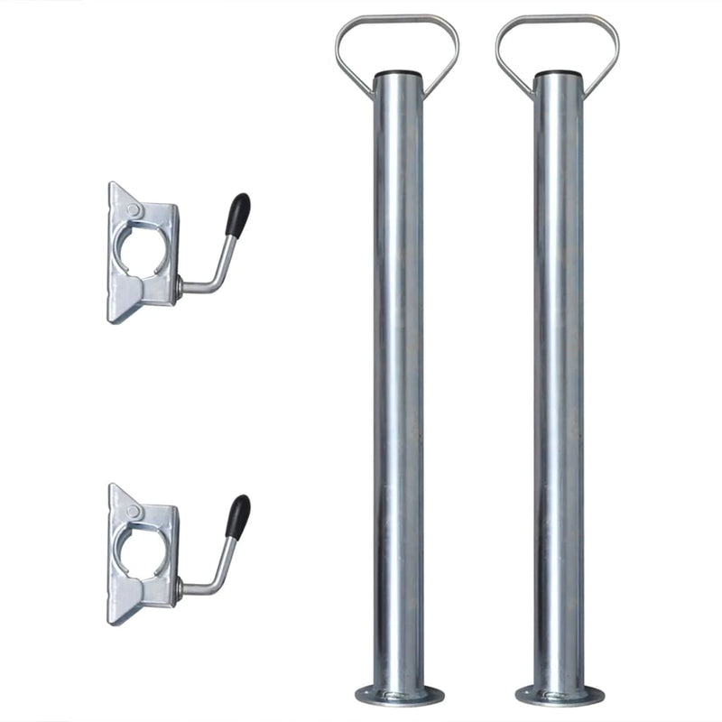 Roată manevră remorcă 60 mm 2 tub susținere/2 cleme despicate