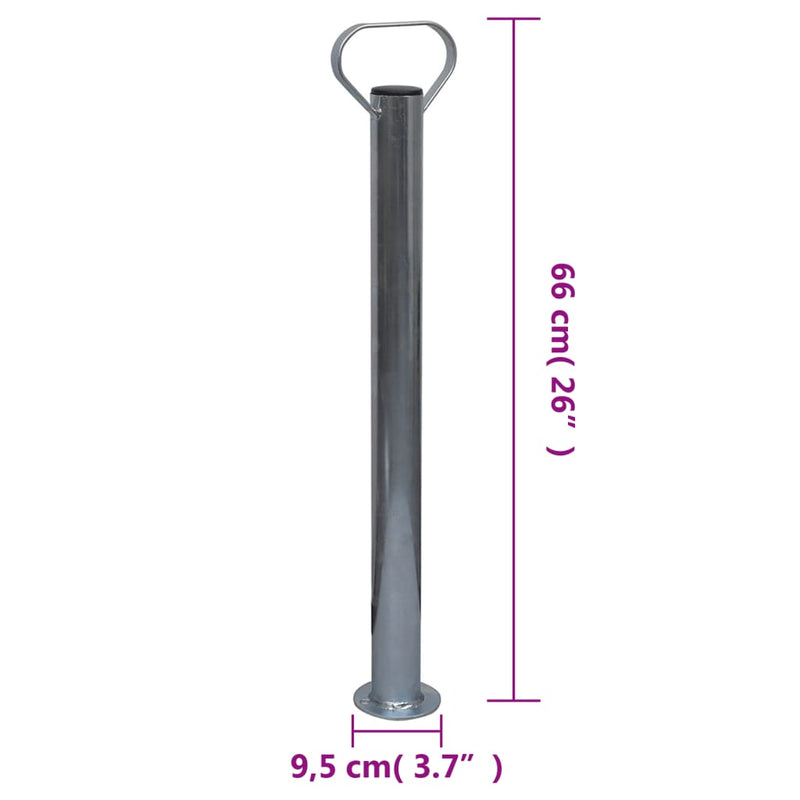Roată manevră remorcă 60 mm 2 tub susținere/2 cleme despicate
