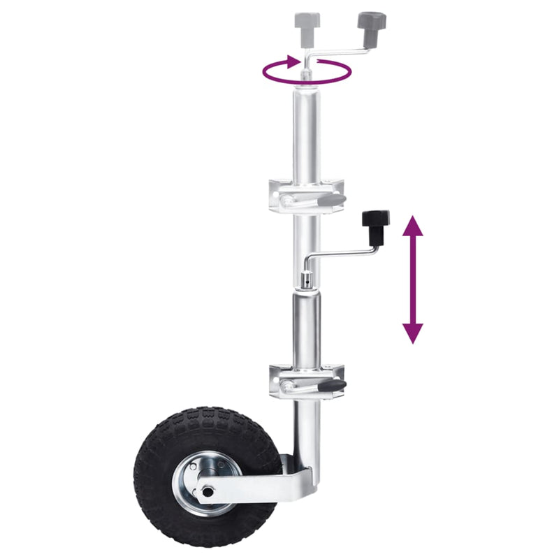 Roată manevră 48 mm 2 tub susținere/3 cleme despicate