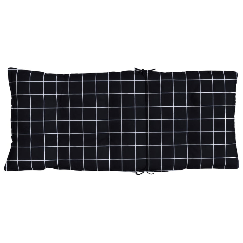 Perne scaun cu spătar înalt, 2 buc. negru carouri textil oxford