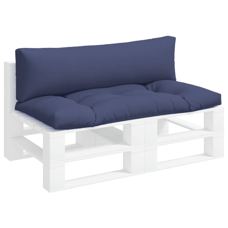 Perne canapea din paleți, 2 buc., bleumarin, textil Oxford