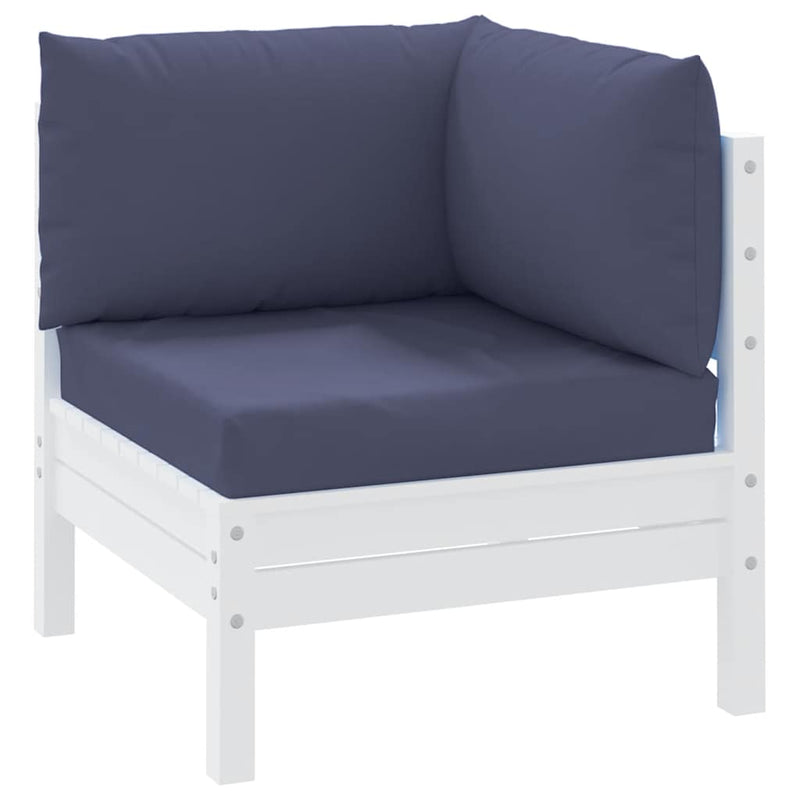 Perne canapea din paleți, 3 buc., bleumarin, textil Oxford