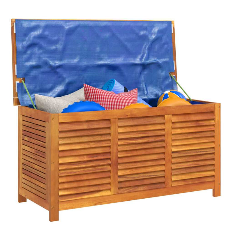 Ladă depozitare grădină cu grilaj 113x50x56cm lemn masiv acacia