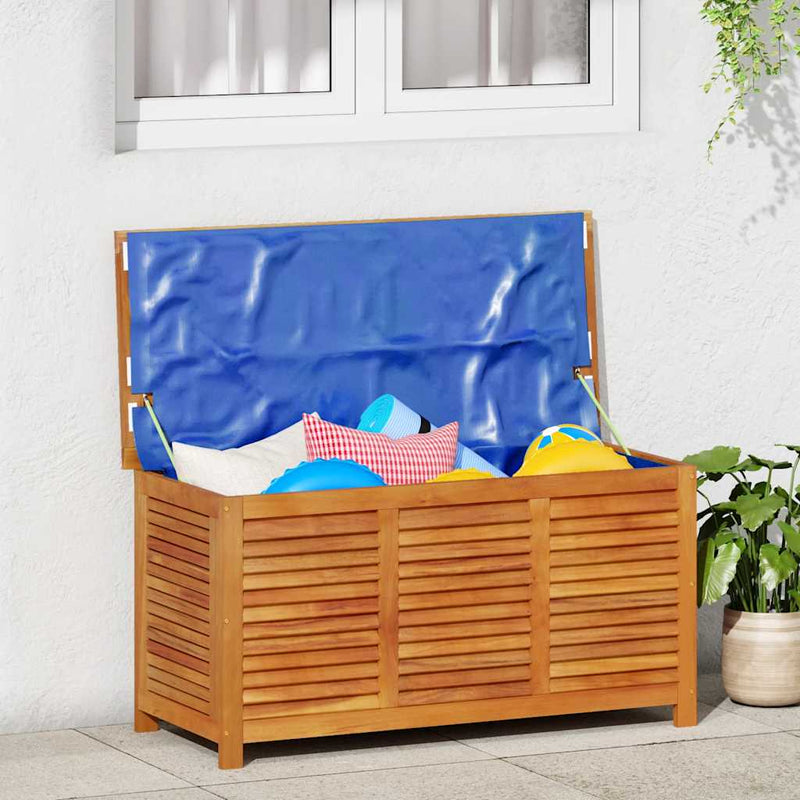 Ladă depozitare grădină cu grilaj 113x50x56cm lemn masiv acacia