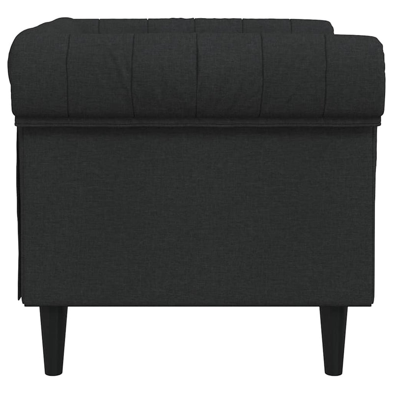 Fotoliu Chesterfield, negru, material textil