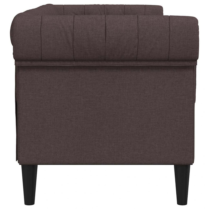 Canapea Chesterfield cu 2 locuri, maro închis, material textil