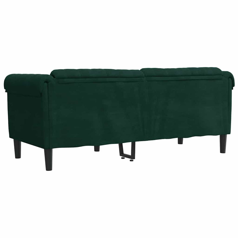 Canapea cu 2 locuri, verde închis, catifea
