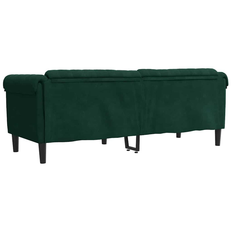 Canapea cu 3 locuri, verde închis, catifea