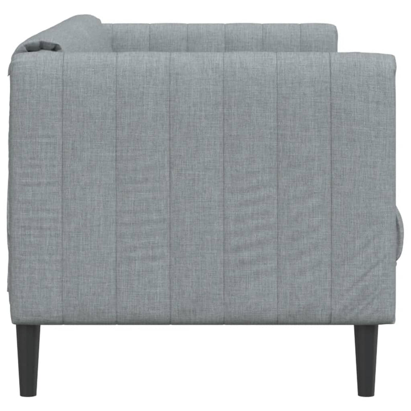 Canapea, 2 locuri, gri deschis, material textil
