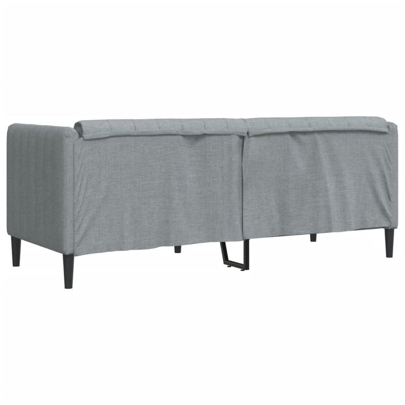 Canapea, 2 locuri, gri deschis, material textil