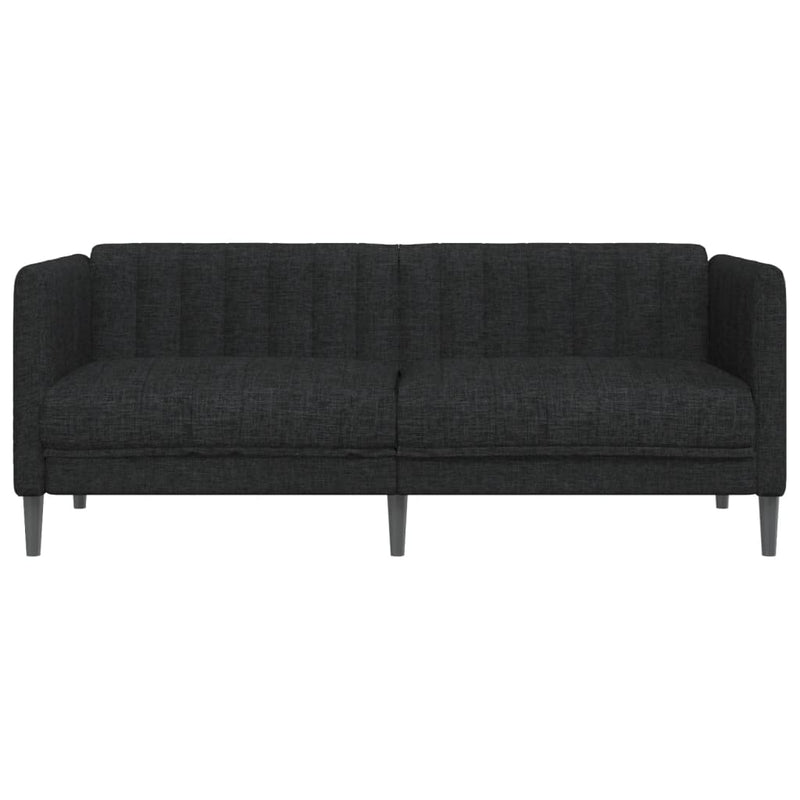 Canapea, 2 locuri, negru, material textil