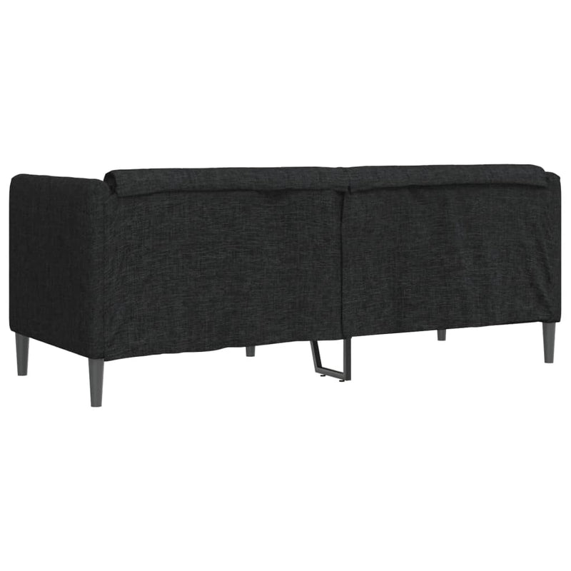 Canapea, 2 locuri, negru, material textil