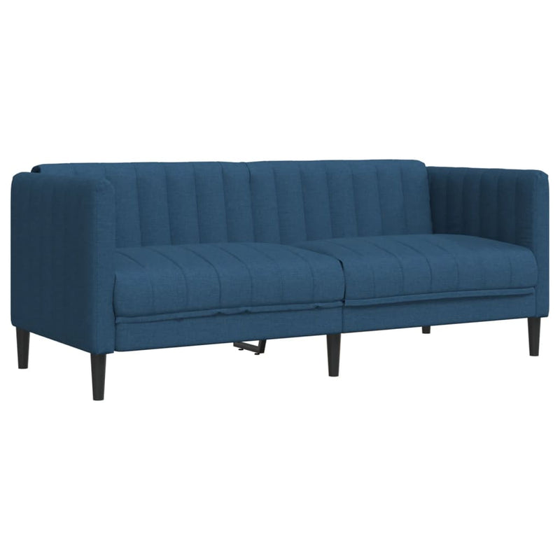 Canapea cu 2 locuri, albastru, material textil