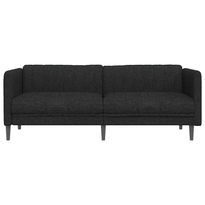 Canapea, 2 locuri, negru, material textil
