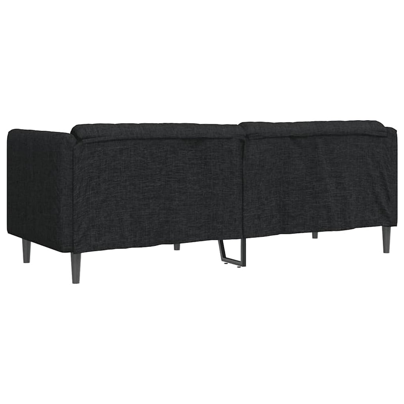 Canapea, 2 locuri, negru, material textil