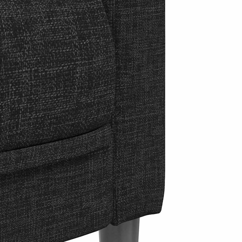 Canapea, 2 locuri, negru, material textil