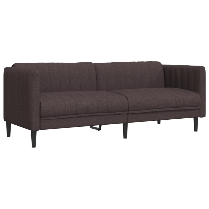 Canapea cu 3 locuri, maro închis, material textil