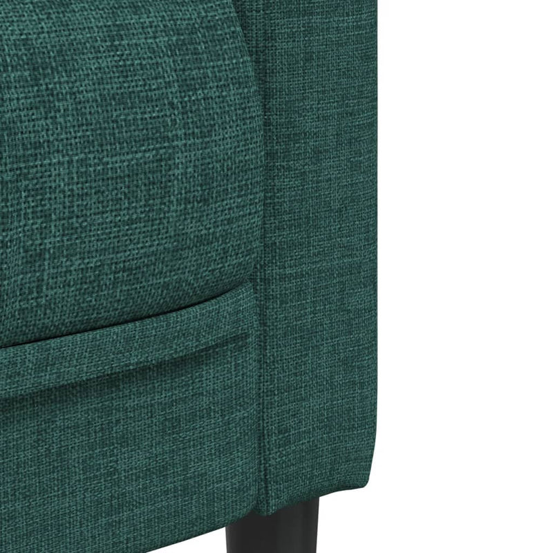 Canapea cu 3 locuri, verde închis, material textil