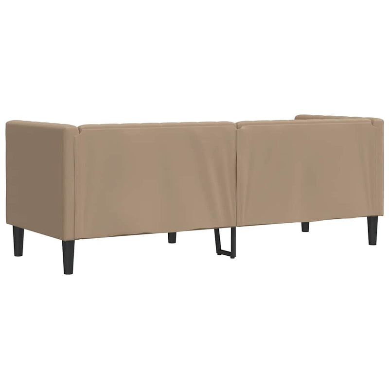 Canapea Chesterfield cu 3 locuri, cappuccino, piele ecologică