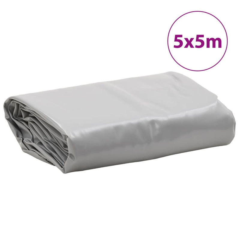 Pânză 650g / m² Gri 5 x 5 m Pânză cu acoperire PVC
