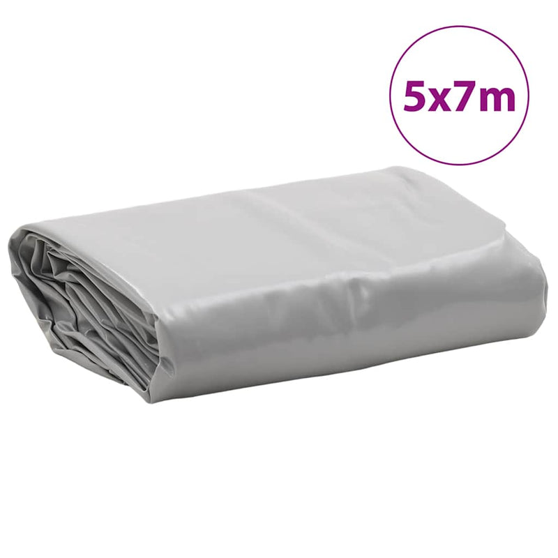 Pânză 650g / m² Gri 5 x 7 m Pânză cu acoperire PVC