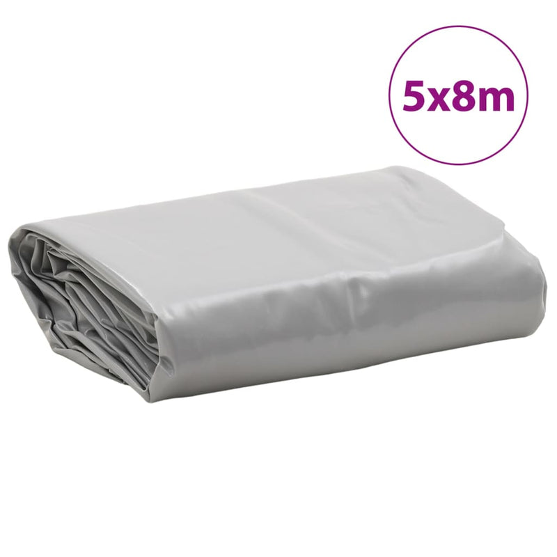 Pânză 650g / m² Gri 5 x 8 m Pânză cu acoperire PVC