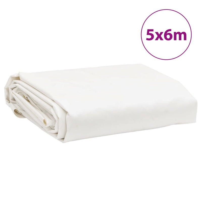 Pânză 650g / m² Alb 6 x 5 m Pânză cu acoperire PVC