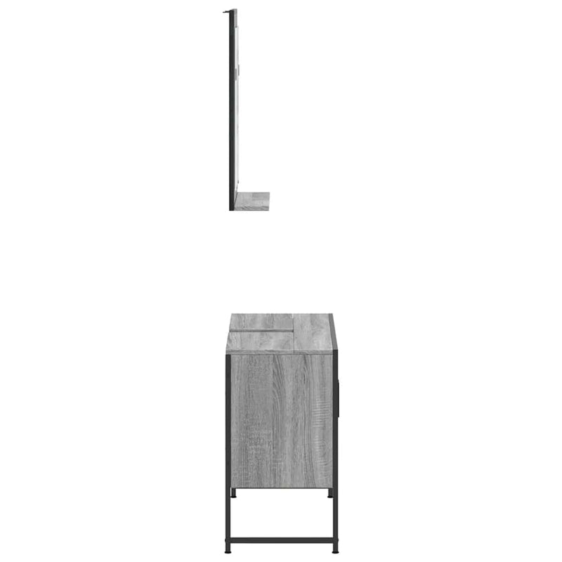 Set dulapuri Baie, 2 piese, gri sonoma, lemn prelucrat