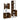 Set mobilier de baie, 3 piese, stejar fumuriu, lemn prelucrat