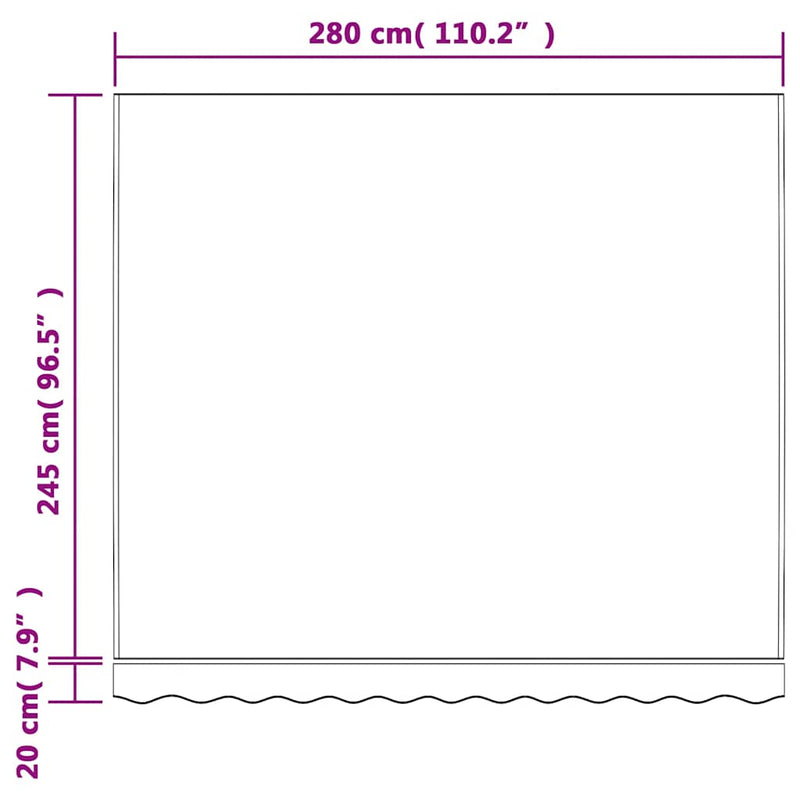 Pânză de rezervă copertină, multicoloră, 300x250 cm, poliester