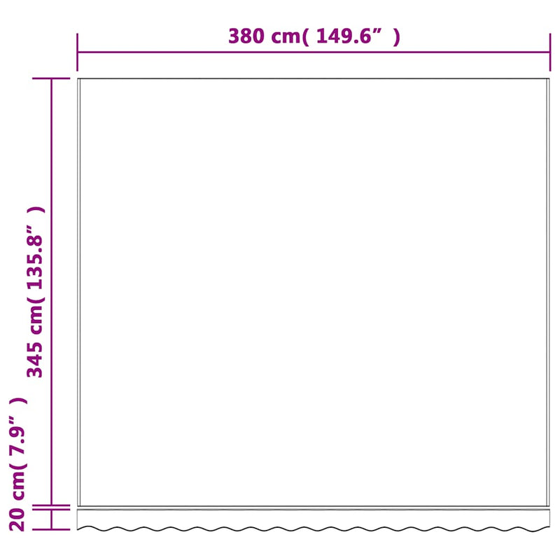 Pânză de rezervă copertină, multicoloră, 400x350 cm, poliester