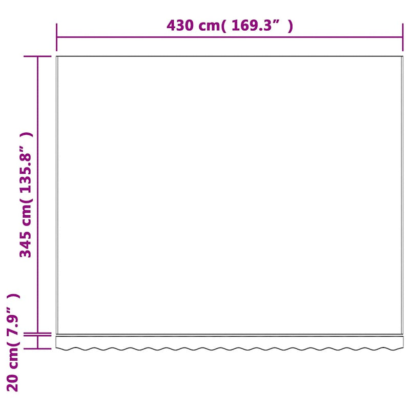 Pânză de rezervă copertină, multicoloră, 450x350 cm, poliester