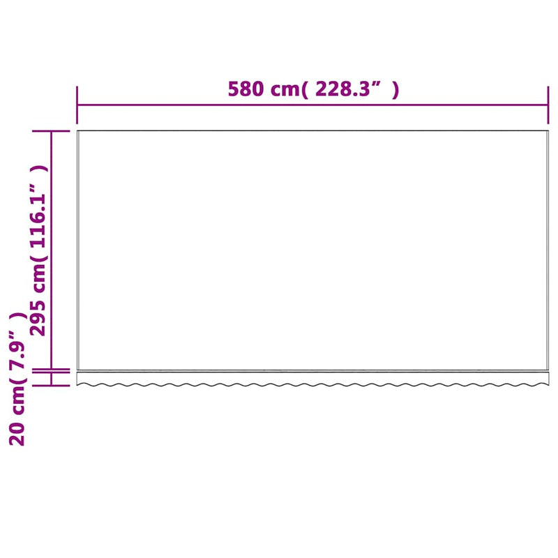 Pânză de rezervă copertină, multicoloră, 600x300 cm, poliester