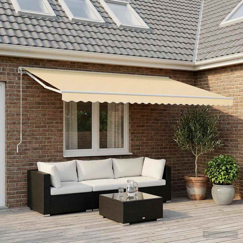 Pânză de rezervă fald copertină, crem 600 cm dungi
