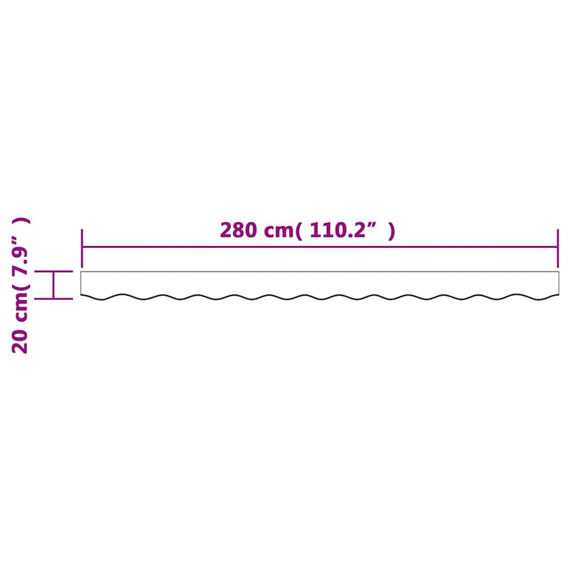 Pânză de rezervă fald copertină, dungi multicolore, 300 cm