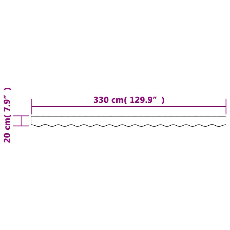 Pânză de rezervă fald copertină, dungi multicolore, 350 cm
