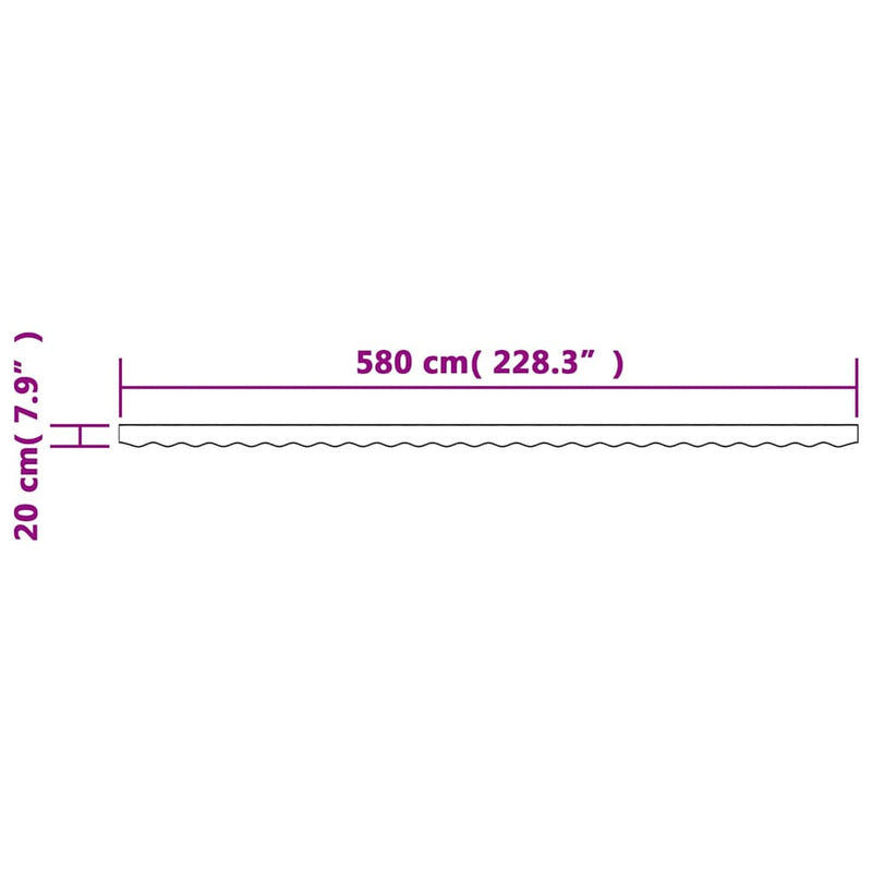Pânză de rezervă fald copertină, dungi multicolore, 600 cm